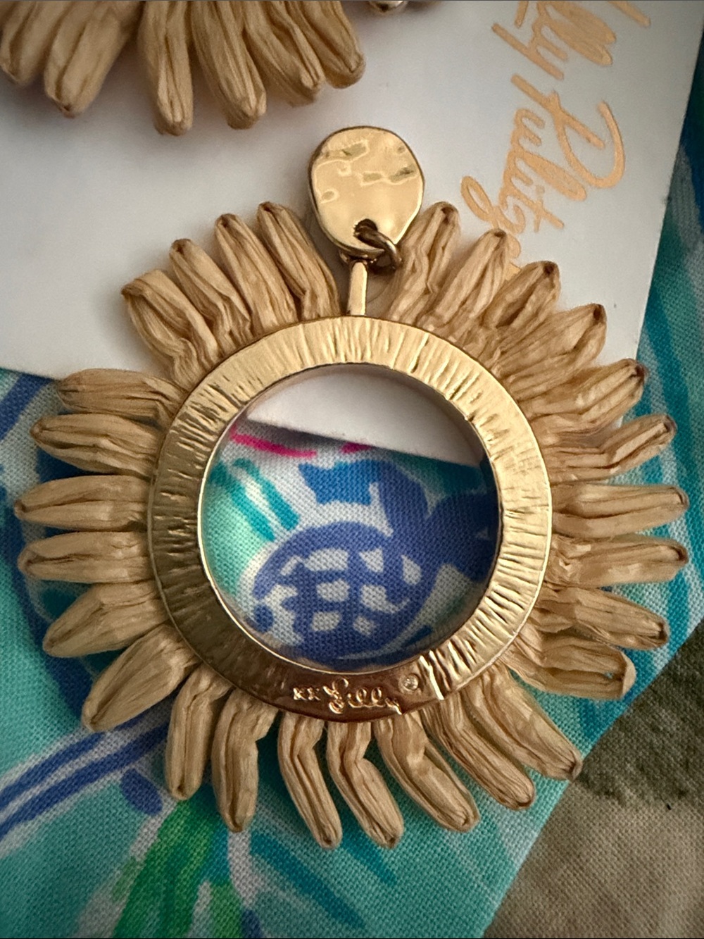 Lilly Pulitzer Gold Sunflower Statement Earrings - Picture 3 of 3